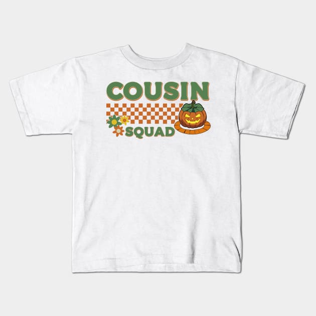 Cousin Squad Pumpkin Kids T-Shirt by JaussZ